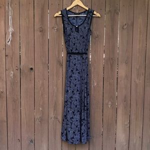 Black and White Long Spring/Summer Dress w/Tie